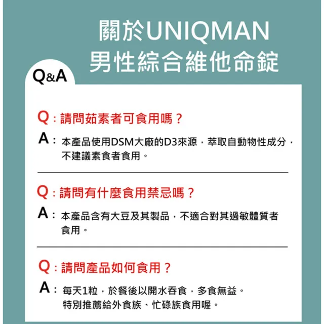 【UNIQMAN】男性綜合維他命錠-60粒/瓶(2瓶組)