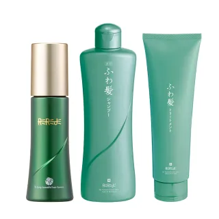【REREJE 日麗生】RRJ洗護養髮3入組(養髮液75ml+洗髮精250ml+護髮乳250g)健髮小綠瓶