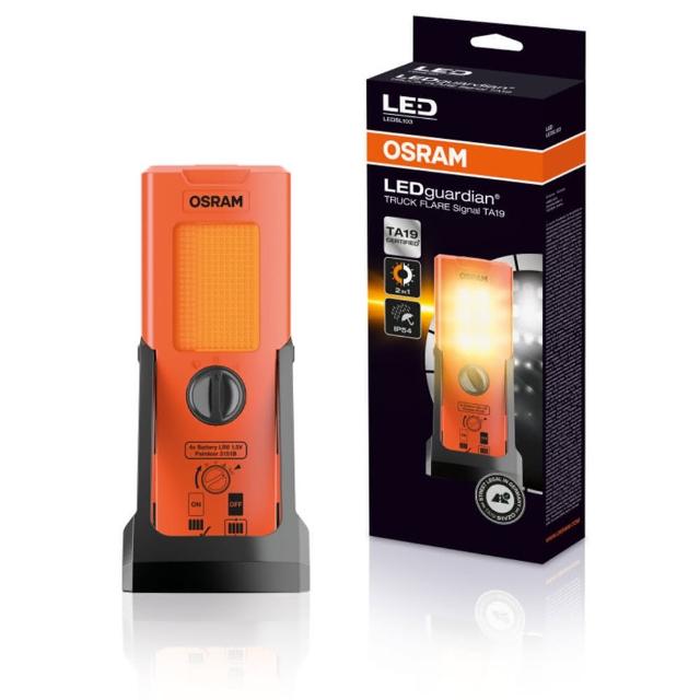 【Osram 歐司朗】LED立式警示燈 TA19(LED照明 / 警示閃爍兩用燈《買就送 輕巧型LED手電筒》)