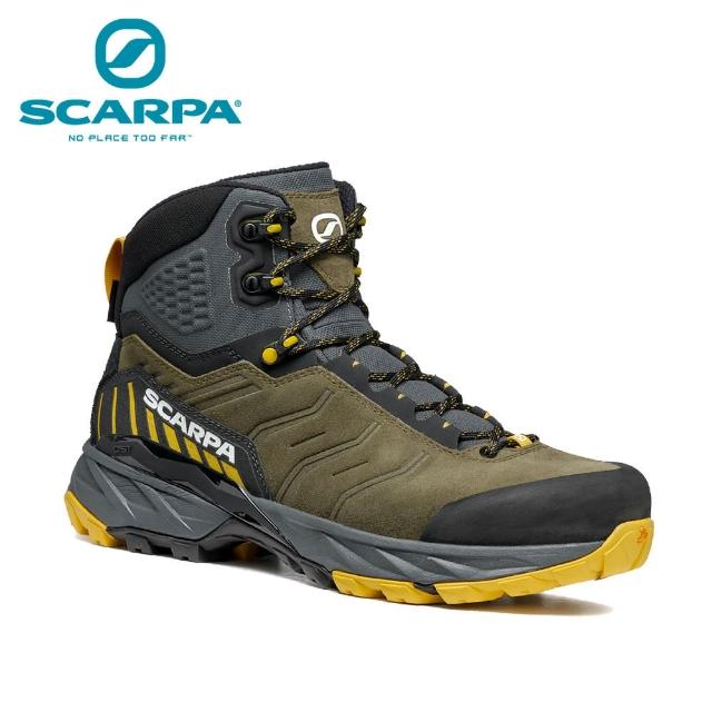 【SCARPA】原廠貨 中性 RUSH TRK GTX 中筒 防水登山鞋/郊山鞋/百岳 軍綠/芥末黃(63140-200)