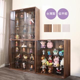 【A級家居】MIT低甲醛80x30公分四層強化玻璃展示櫃/收納櫃(玻璃櫃/置物櫃/模型櫃/公仔櫃)