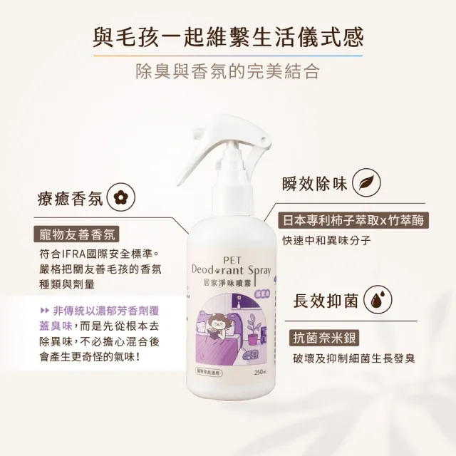 【超凝小姐】居家香氛淨味噴霧-友善香氛250ml(貓砂盆清潔)