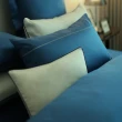 【HEIMA LIVING】100支精梳棉-金采系列G03 深海藍加大兩用被床包組(100支精梳棉)