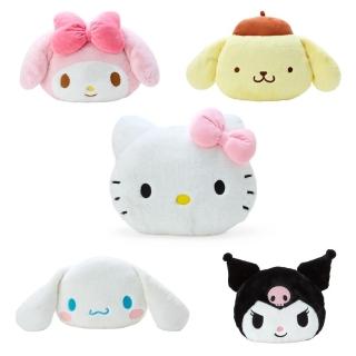 【小禮堂】三麗鷗 絨毛造型抱枕 S - 大頭款 Kitty 美樂蒂 布丁狗(平輸品)