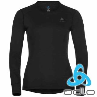 【ODLO】女 ECO銀離子保暖型圓領上衣 『黑』159101(排汗 快乾 運動 慢跑 登山 戶外 露營 排汗衣)