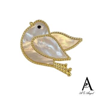 【ANGEL】可愛甜美鴿子貝殼2用胸針別針(白色)