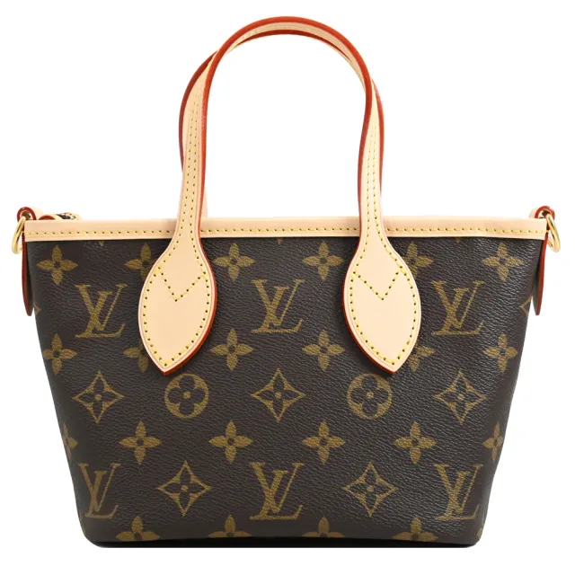 【Louis Vuitton 路易威登】LV M46705 Neverfull BB 經典印花手提斜背二合一零錢包兩用包(現貨)