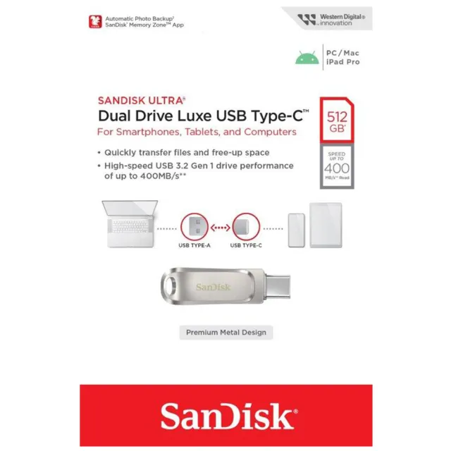 【SanDisk 晟碟】512GB Ultra Luxe USB TYPE-C SDDDC4-512G 隨身碟(隨身碟)