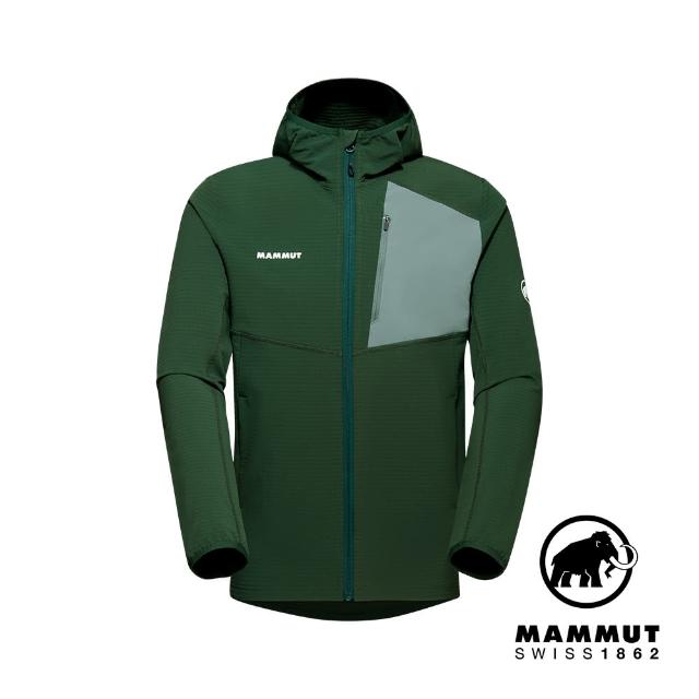 【Mammut 長毛象官方直營】Madris Light ML Hooded Jacket 防風刷毛連帽外套 綠樹林 男款 #1014-03841