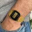 【CASIO 卡西歐】A159WGEA-1DF 經典工業風復古方型多功能電子黑金電子手錶
