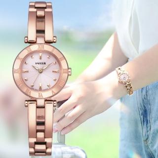 【CITIZEN 星辰】Wicca 廣告款 臺灣限定款 太陽能女錶-玫瑰金x粉/24mm 禮物 送禮 推薦(KP2-621-93)
