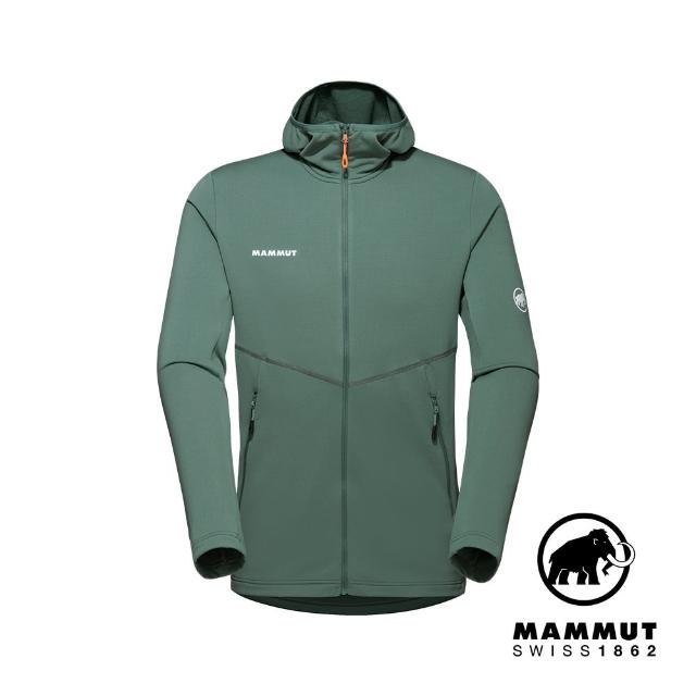 【Mammut 長毛象官方直營】Aconcagua Light ML Hooded Jkt 輕量刷毛連帽外套 深玉石綠 男款 #1014-04250