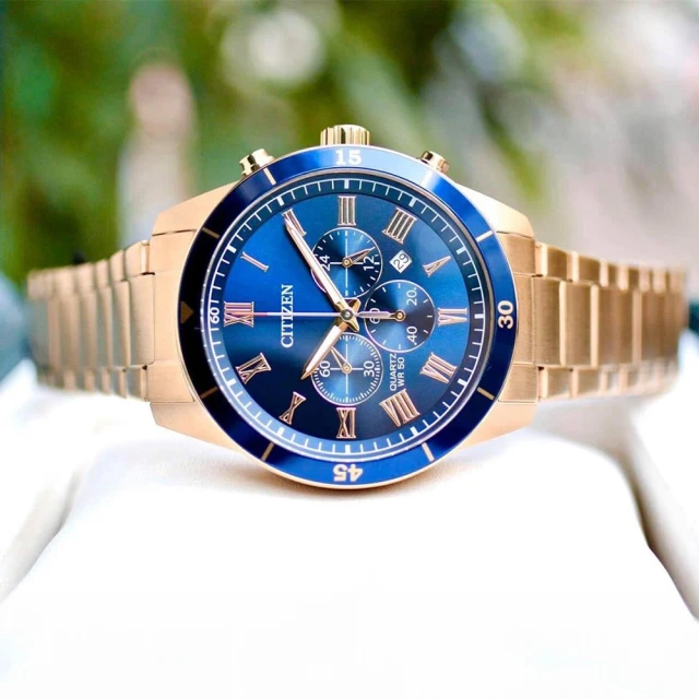 SEIKO 精工 精工超霸三眼計時賽車鋼帶錶 -藍面藍框(S