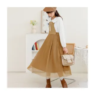 【OB 嚴選】口袋造型浪漫網紗吊帶裙長洋裝 《DA9456》