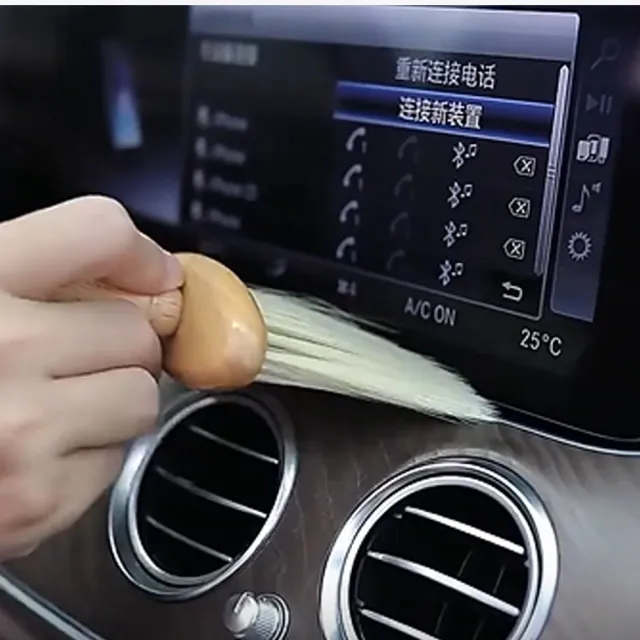 【樂邁家居】實木軟毛 汽車灰塵刷(灰塵縫隙清潔/冷氣出風口清潔)
