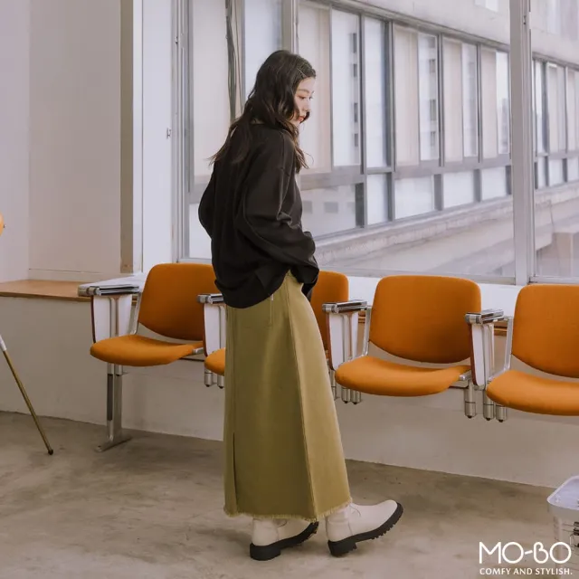 【MO-BO】寬鬆直剪裁口袋設計大學T(MIT)