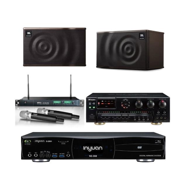 【音圓】N2-350+AK-7+ACT-869+JBL MK10(點歌機4TB+擴大機+無線麥克風+迴授抑制器+喇叭)