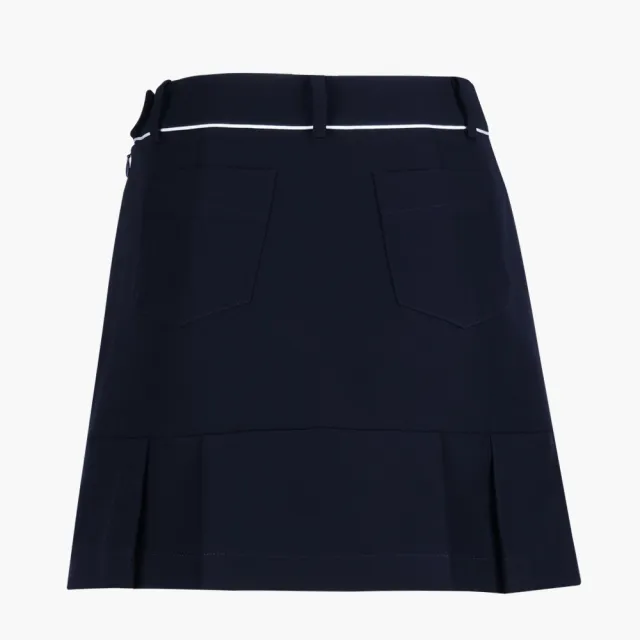 【PING】女款鑲邊壓褶高彈性短裙-深藍(GOLF/高爾夫球裙/RD23211-58)