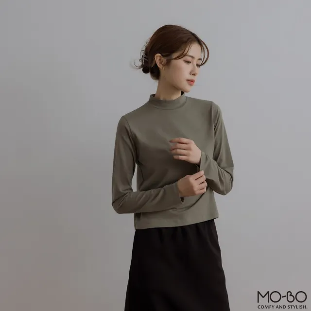 【MO-BO】棉感發熱小高領上衣(MIT)