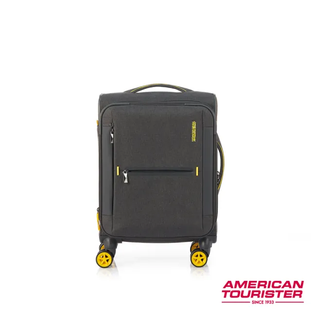 【AMERICAN TOURISTER 美國旅行者】20吋 DROYCE 前開式可擴充防盜拉鍊輕量布面軟殼行李箱/布箱(多色)