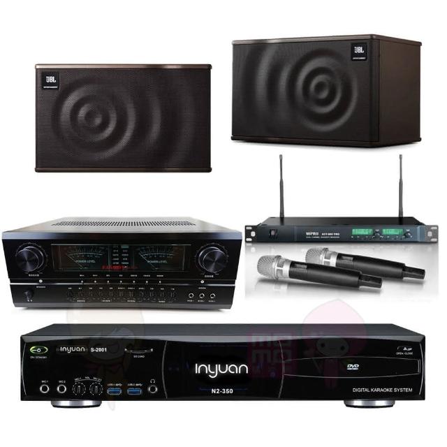 【音圓】N2-350+SA-928+ACT-869+JBL MK10(點歌機4TB+擴大機+無線麥克風+迴授抑制器+喇叭)