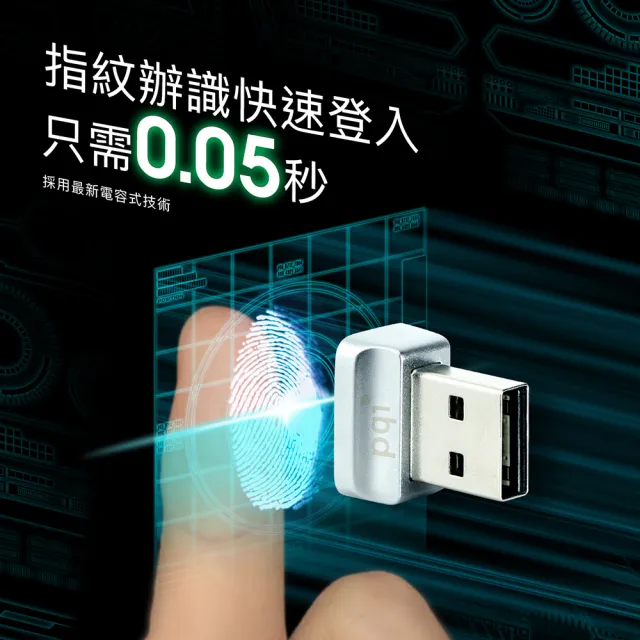 【PQI 勁永】FPS Reader 加密指紋辨識器(USB-A介面 指紋辦識快速登入)
