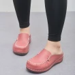 【Alberta】MIT台灣製 跟高4cm 厚底涼拖鞋 皮質休閒平底包頭拖鞋 涼鞋 穆勒鞋 黑 粉紅 藍 3色
