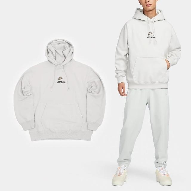 【NIKE 耐吉】長袖上衣 NSW Hoodie 男 女 灰 棕 帽T 運動長袖 刺繡LOGO 寬鬆 內刷毛(FV4024-072)