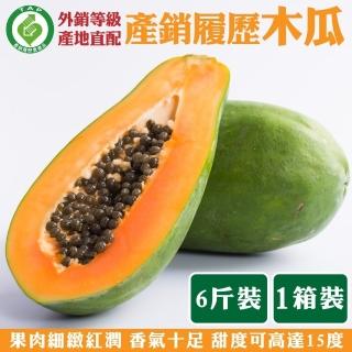 【外銷等級產地直配】產銷履歷木瓜6斤x1箱(5-9顆/箱)
