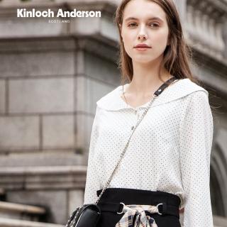 【Kinloch Anderson】遇見初雪翻領雪紡長袖上衣 金安德森女裝(KA0971007 卡其/白)