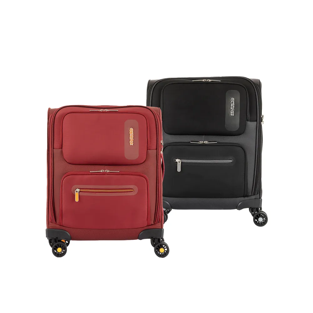 【AMERICAN TOURISTER 美國旅行者】18吋Maxwell 前開式極輕量布面軟殼登機箱/布箱(多色可選)