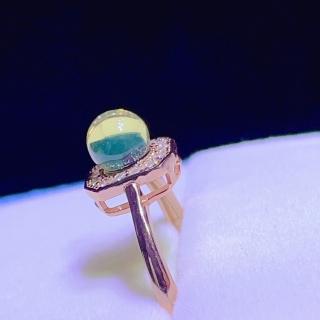 【勝弘珠寶】多明尼加藍珀精緻優雅戒指-6mm