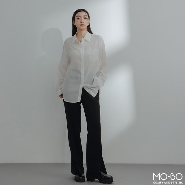 【MO-BO】質感絲滑後開衩襯衫