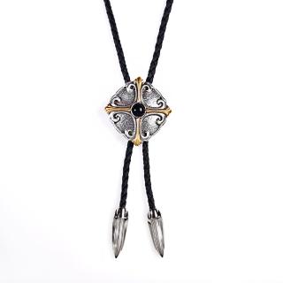 【MF select】紳士鳶尾花系列 真皮皮繩款 保羅領帶/Bolo Tie/美式領帶(臺灣研發設計)