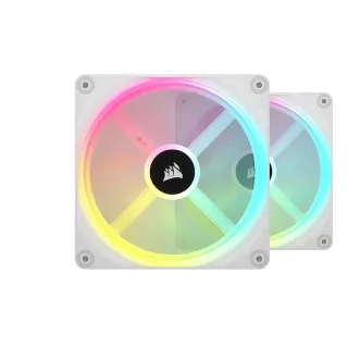 【CORSAIR 海盜船】iCUE LINK QX140 RGB白風扇*2+控制器