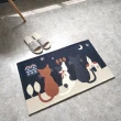 【JEN】卡通貓咪廚房多尼爾緹花編織長條型吸水防滑地墊45*120cm一入(3色可選)