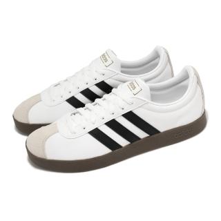 【adidas 愛迪達】休閒鞋 VL Court 2.0 白 米白 黑 男鞋 女鞋 皮革 復古 焦糖底 Neo 愛迪達(ID6015)