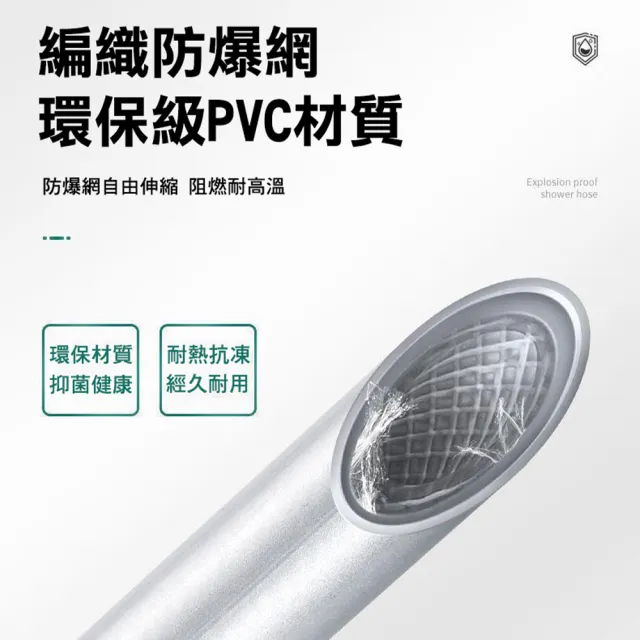 【德利生活】蓮蓬頭PVC軟管1.5米(淋浴軟管 蓮蓬頭軟管 PVC 水龍頭軟管 蓮蓬頭水管)