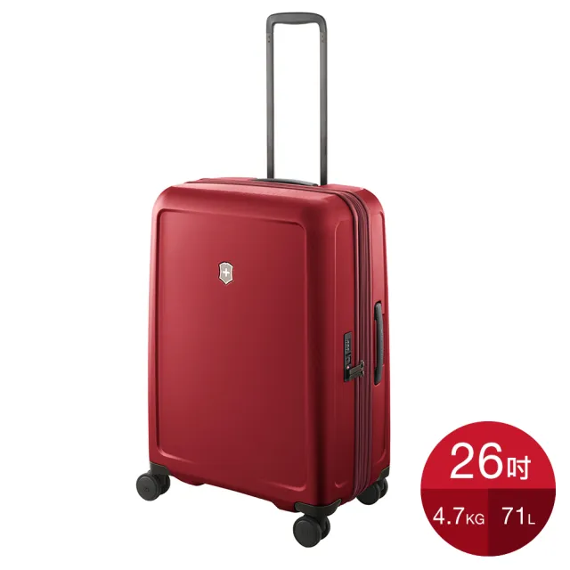 【VICTORINOX 瑞士維氏】CONNEX 可擴充26吋硬殼行李箱(紅)