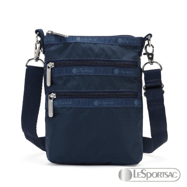 【Lesportsac】三層拉鍊直式斜背包(青藍色)