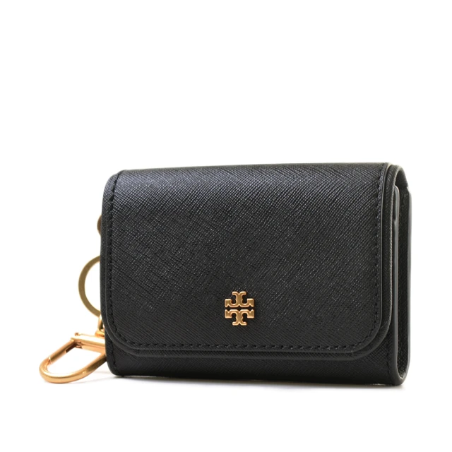 TORY BURCH 皮革LOGO高密度尼龍輕量拉鍊腰包-藍