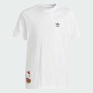 【adidas 愛迪達】上衣 童裝 大童 男女童 短袖上衣 運動 TEE 白 IM2256