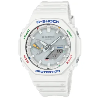 【CASIO 卡西歐】G-SHOCK 藍牙連線 農家橡樹 八角雙顯太陽能腕錶 禮物推薦 畢業禮物(GA-B2100FC-7A)