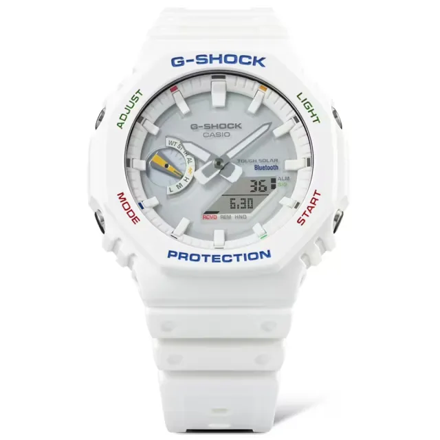 【CASIO 卡西歐】G-SHOCK 藍牙連線  八角雙顯太陽能腕錶 送禮推薦 禮物(GA-B2100FC-7A)