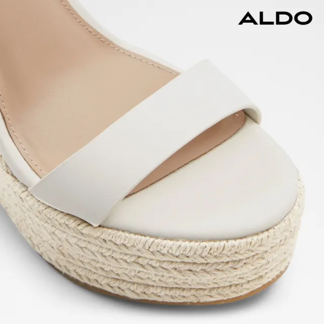 【ALDO】MARYSOL-草編楔型厚底涼鞋-女鞋(白色)