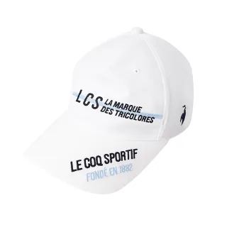 【LE COQ SPORTIF 公雞】高爾夫系列 男款白色運動風文字印花高爾夫帽 QGS0J116