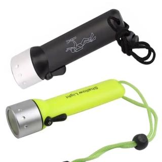 【寶盒百貨】2入LED潛水手電筒 磁控開關強光 防水手電筒(潛水照明兩用 登山 露營 勤務 釣魚)