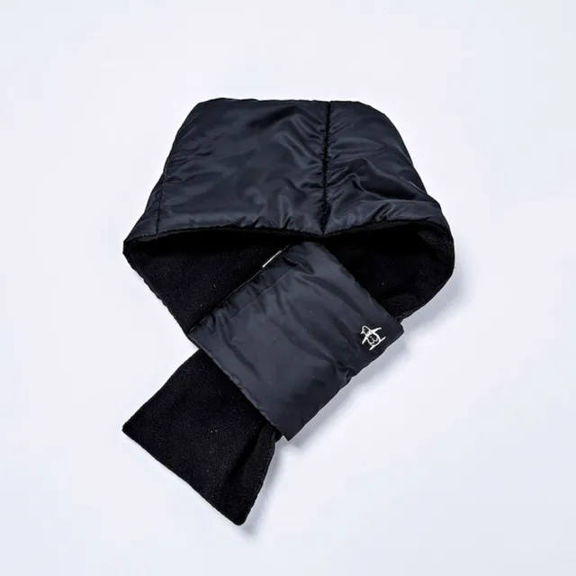 【Munsingwear】企鵝牌 男款黑色輕柔保暖圍巾 MGSJ0K00