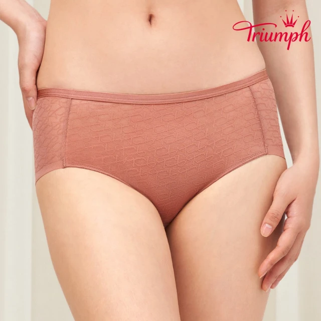 【Triumph 黛安芬】Signature Sheer 透感經典系列 中腰平口內褲 M-EL(溫柔棕)