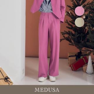 【MEDUSA 曼度莎】現貨-壓線剪裁西裝寬褲 - 2色（M-XL）｜女褲子 長寬褲 西裝褲 冬新品(201-5290B)